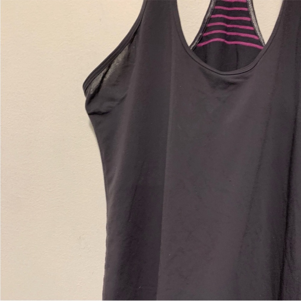 Lululemon Cool Racerback Ruffle Coal / Purple - Picture 6 of 8